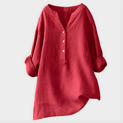 Evelyn Cotton Linen Blouse