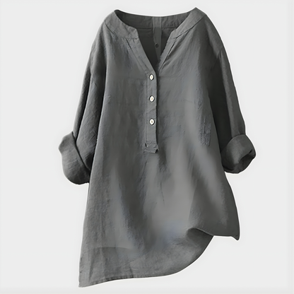 Evelyn Cotton Linen Blouse