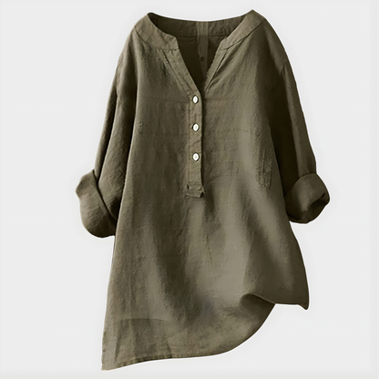 Evelyn Cotton Linen Blouse