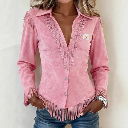 Asti Western Fringe Blouse