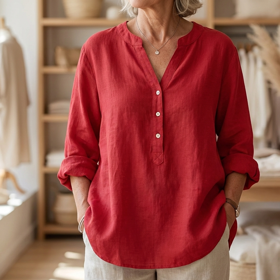 Evelyn Cotton Linen Blouse